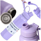 Thermobecher 700 ml mit Griff in Violett – doppelwandiger Isolierbecher aus Edelstahl SUS 304 für heiße und kalte Getränke – Bild 10