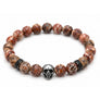 Totenkopf Armband Herren mit Naturstein-Perlen – Skull Armband für Biker & Rock-Style