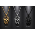 Totenkopf Halskette Herren – Edelstahl Kette mit Skull Anhänger 48–54 cm