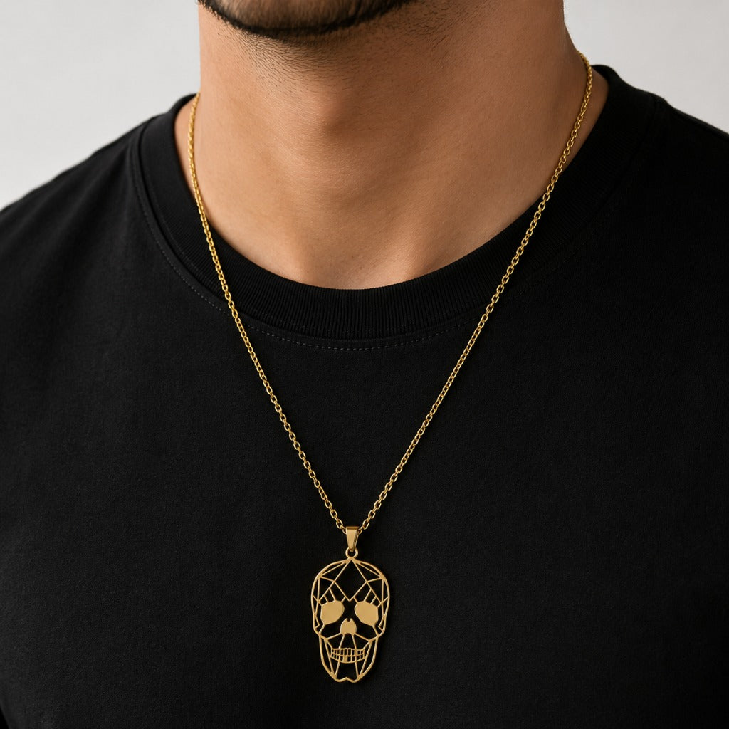 Totenkopf Halskette Herren – Edelstahl Kette mit Skull Anhänger 48–54 cm – Bild 2