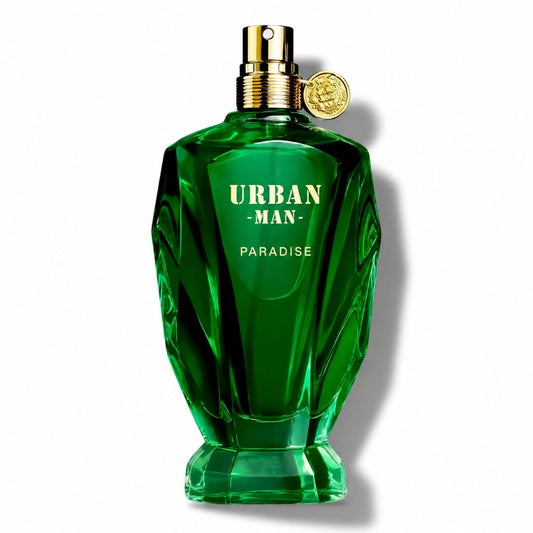 Fragrance World Urban Man Paradise Eau de Parfum 90 ml – orientalisch-frischer Herrenduft mit Bergamotte, Kokosnuss und Sande