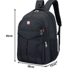 Urbaner Schulrucksack 15 Liter Schwarz – Laptoprucksack mit 3 Fächern, 45x28x12 cm, für Schule und Uni – Bild 7