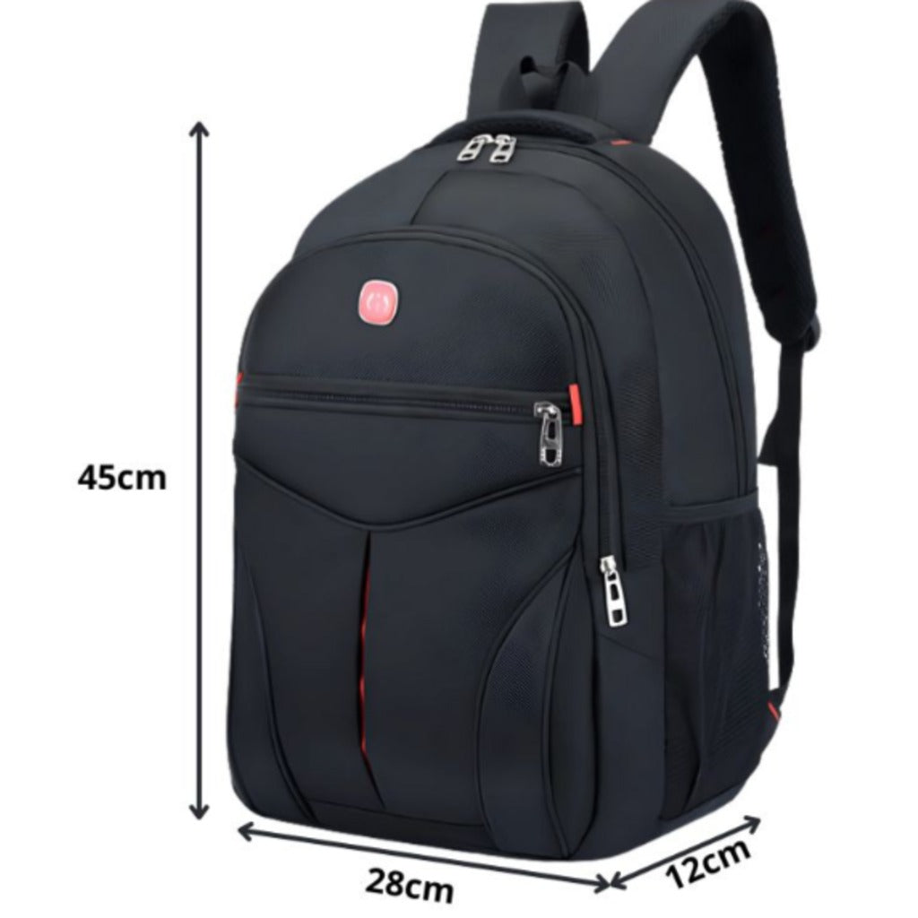 Urbaner Schulrucksack 15 Liter Schwarz – Laptoprucksack mit 3 Fächern, 45x28x12 cm, für Schule und Uni – Bild 7
