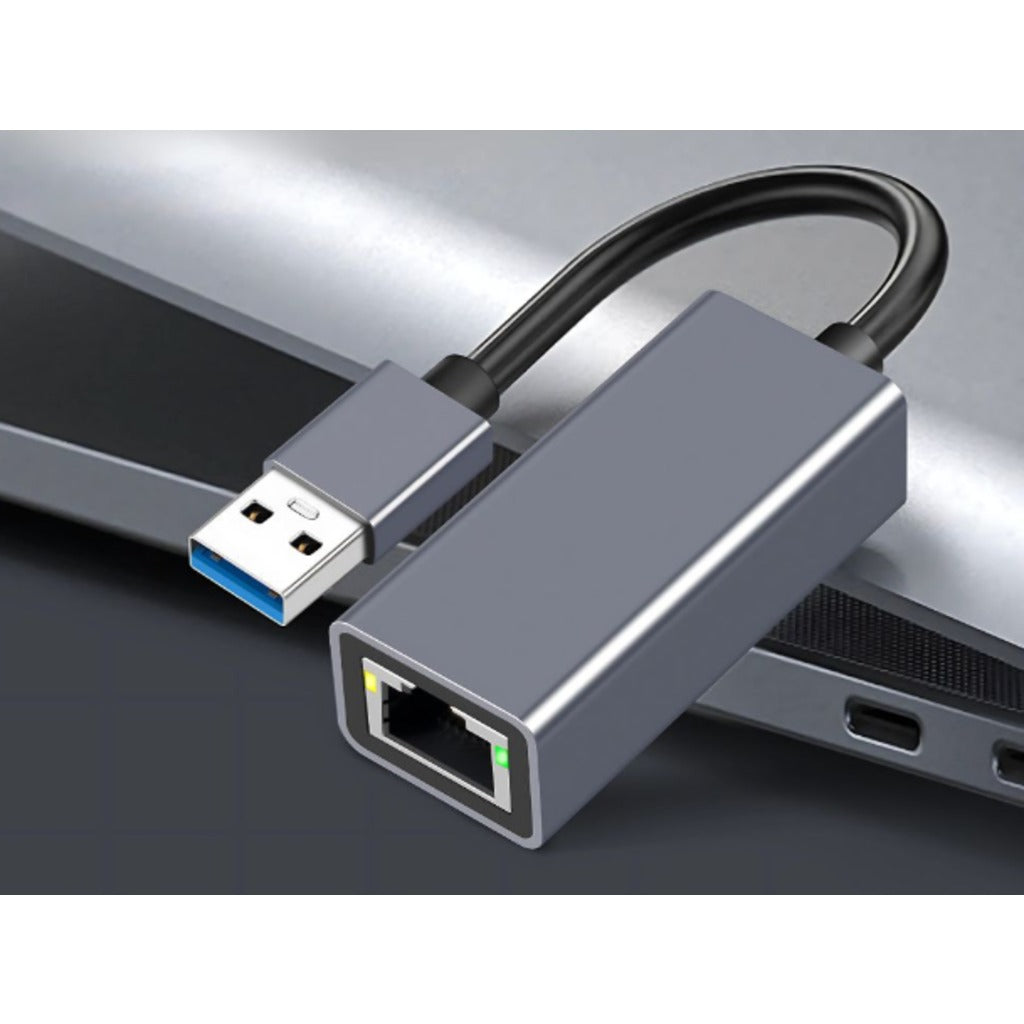 USB 3.0 Ethernet Adapter RJ45 100 Mbps LAN Netzwerkadapter in Grau – Plug and Play für Laptop und PC – Bild 6