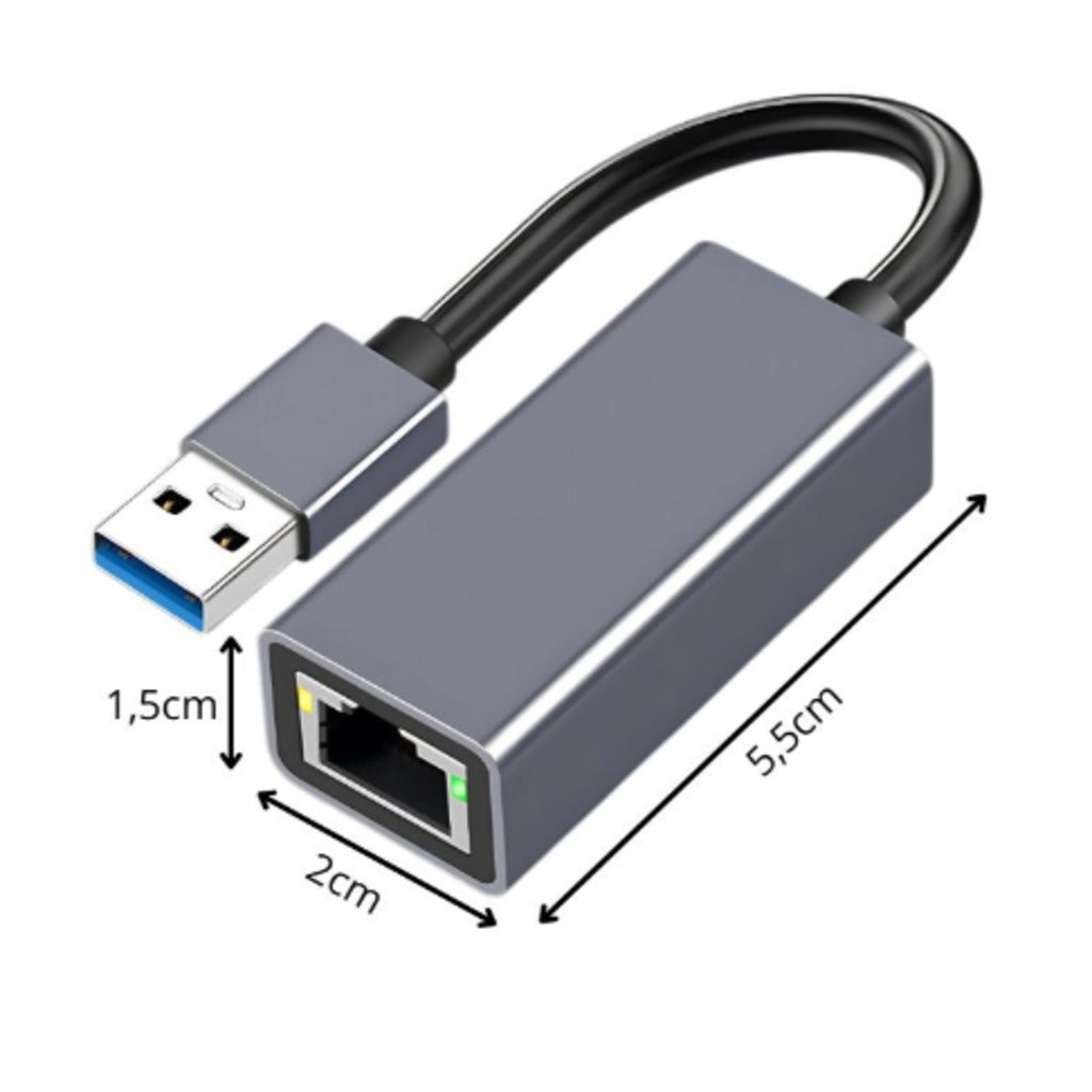 USB 3.0 Ethernet Adapter RJ45 100 Mbps LAN Netzwerkadapter in Grau – Plug and Play für Laptop und PC – Bild 8