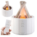 USB Luftbefeuchter mit Flammeneffekt Ultraschall Aroma Diffuser LED-Kamin 250 ml Fernbedienung RGB schwarz weiss
