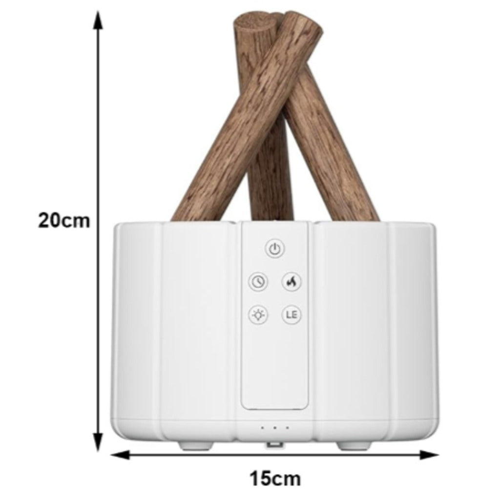 USB Luftbefeuchter mit Flammeneffekt Ultraschall Aroma Diffuser LED-Kamin 250 ml Fernbedienung RGB schwarz weiss – Bild 3