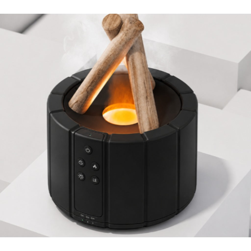 USB Luftbefeuchter mit Flammeneffekt Ultraschall Aroma Diffuser LED-Kamin 250 ml Fernbedienung RGB schwarz weiss – Bild 8