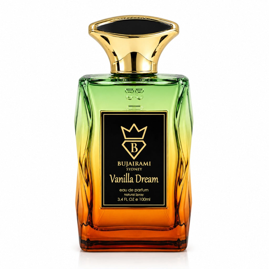 Bujairami Vanilla Dream Eau de Parfum 100 ml – orientalischer Unisex-Duft mit Karamell, Vanille und Moschus