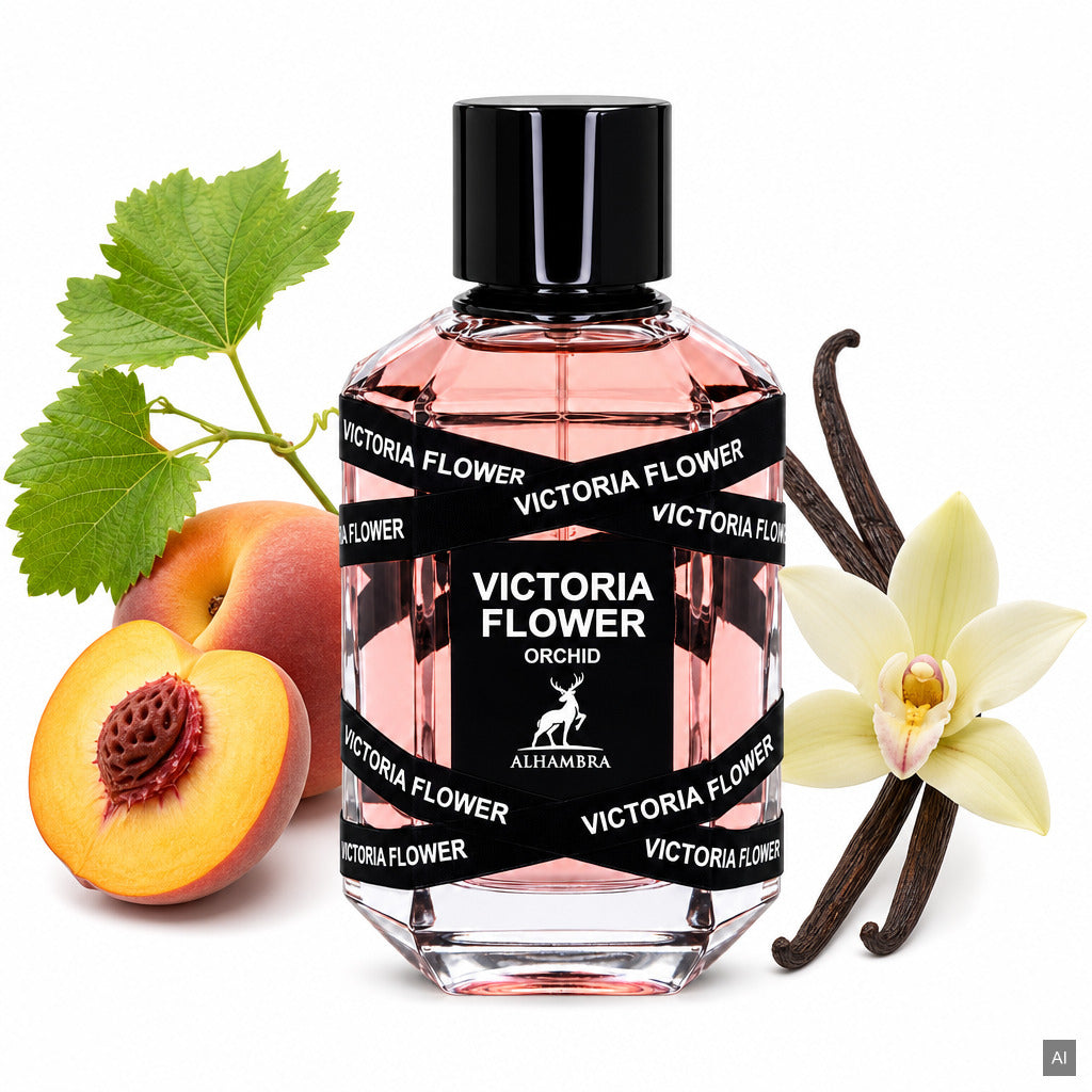 Maison Alhambra Victoria Flower Orchid Eau de Parfum 100 ml – blumig-süßer Damenduft mit Orchidee und Vanille – Duftnoten