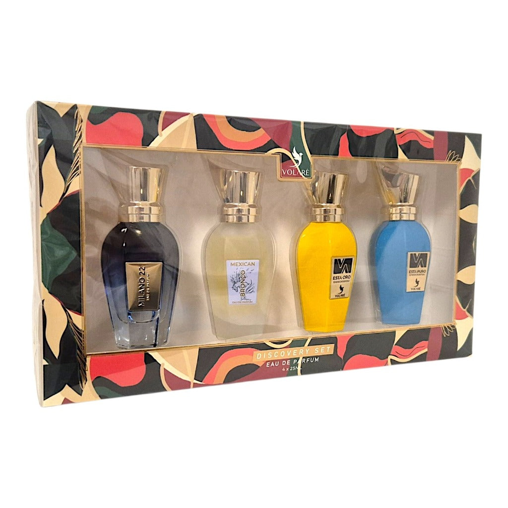 Volaré Discovery Set Milano 22 Esta Oro Mexican Bronco Eau de Parfum 4x25 ml – Unisex und Herrenduft orientalisch würzig fris – Bild 2