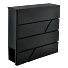 Wandbriefkasten Schwarz mit Zeitungsfach A4-Format verzinktes Eisen Wandmontage 10x37x36,7cm – Bild 2