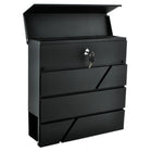 Wandbriefkasten Schwarz mit Zeitungsfach A4-Format verzinktes Eisen Wandmontage 10x37x36,7cm – Bild 3