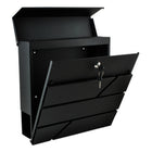 Wandbriefkasten Schwarz mit Zeitungsfach A4-Format verzinktes Eisen Wandmontage 10x37x36,7cm – Bild 6