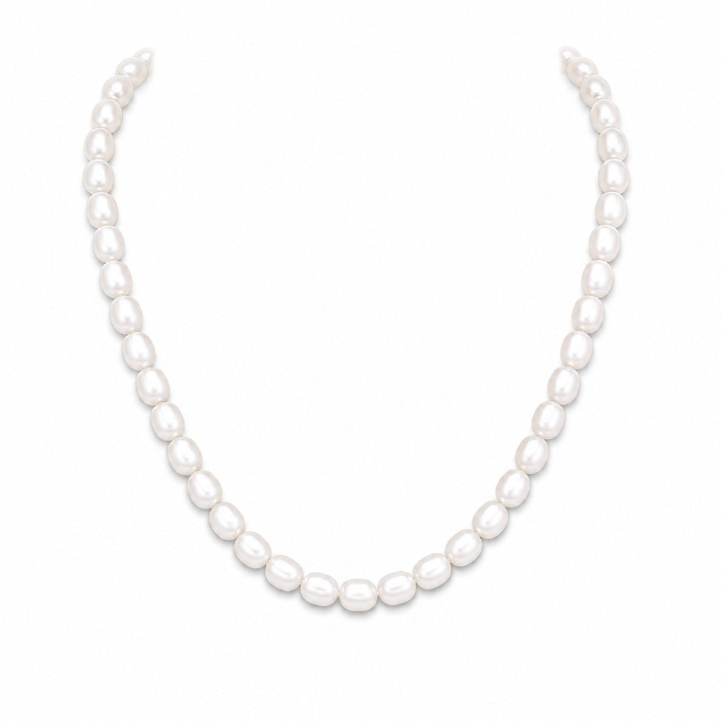 Elegante Perlenkette Damen weiße Perlen Halskette ca. 40 cm – klassischer Damenschmuck – Bild 2