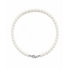 Elegante Perlenkette Damen weiße Perlen Halskette ca. 40 cm – klassischer Damenschmuck – Bild 4