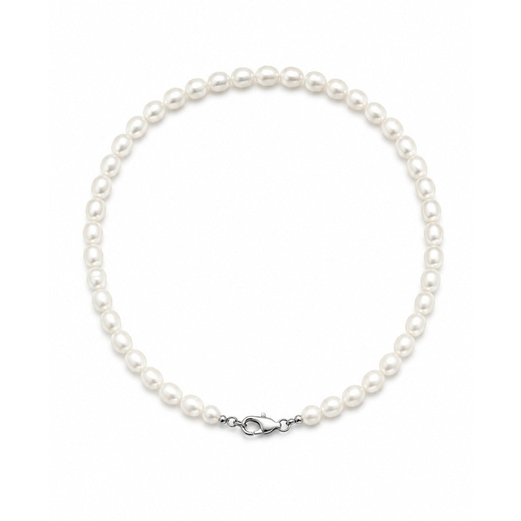 Elegante Perlenkette Damen weiße Perlen Halskette ca. 40 cm – klassischer Damenschmuck – Bild 4