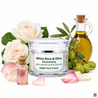 Aroma Essence White Rose & Olive Nachtcreme 50 ml mit Rosenöl und Vitamin E für trockene und empfindliche Haut – Duftnoten