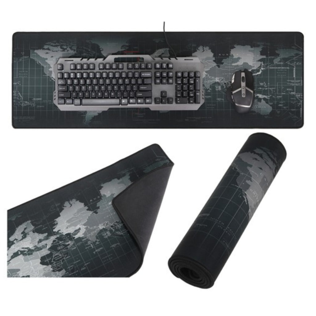 Izoxis XXL Mauspad 88x30 cm Grau – rutschfeste Schreibtischunterlage für Gaming und Büro