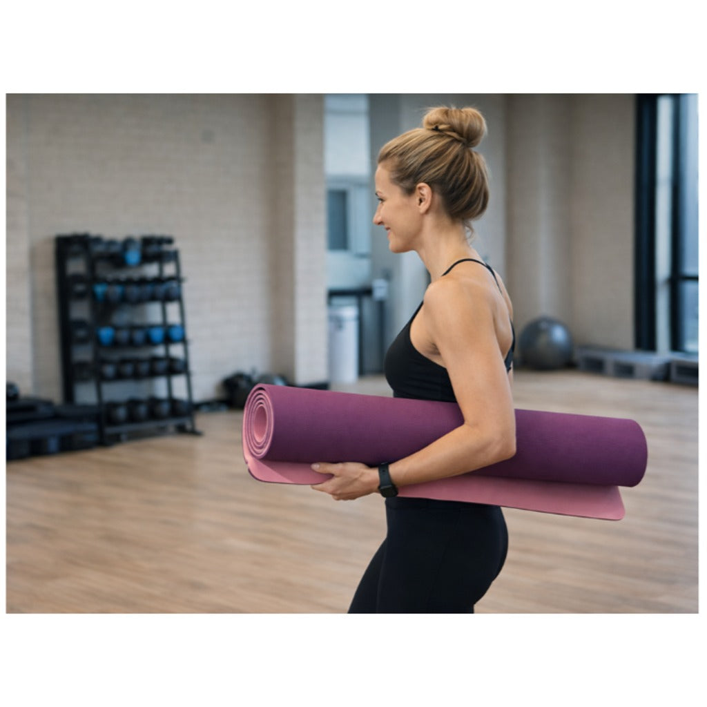 Yogamatte Gymnastikmatte 183x60 cm grün – Übungsmatte für Yoga, Pilates und Fitness mit Schutzhülle – Bild 17
