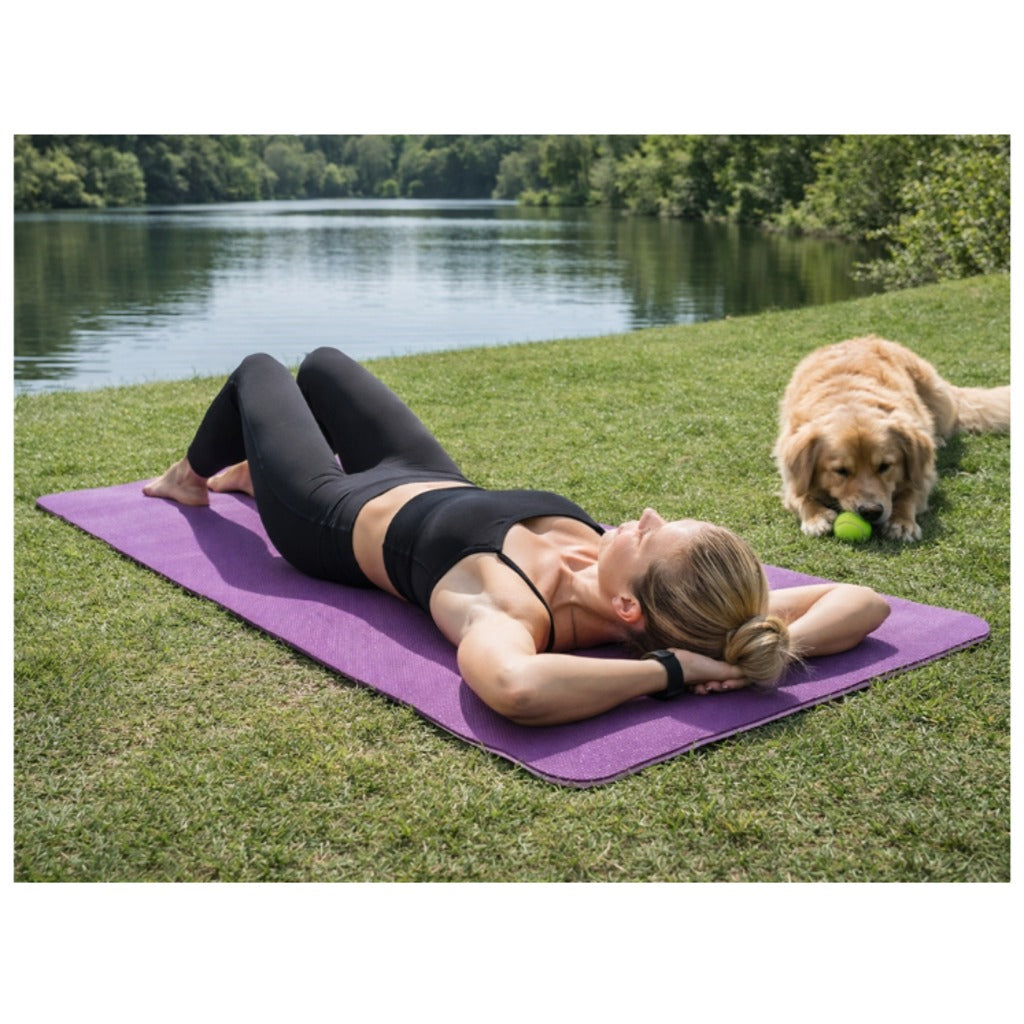 Yogamatte Gymnastikmatte 183x60 cm grün – Übungsmatte für Yoga, Pilates und Fitness mit Schutzhülle – Bild 19