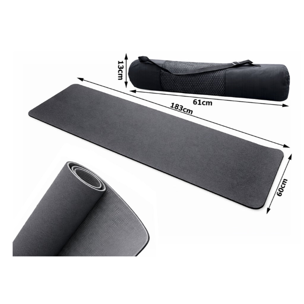 Yogamatte Gymnastikmatte 183x60 cm grün – Übungsmatte für Yoga, Pilates und Fitness mit Schutzhülle – Bild 8