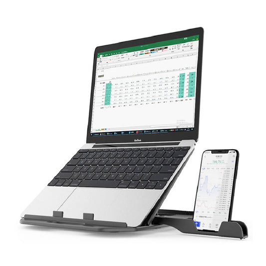Laptopständer und Handy Halter Universal 360 Grad Drehung-Tragbar Schwarz
