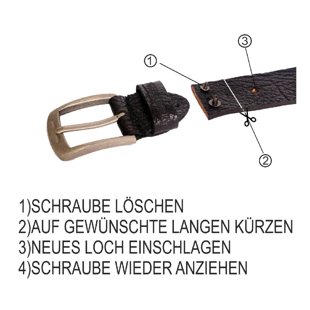 Herren Ledergürtel Büffel 4 cm Breit Gr. 120 cm