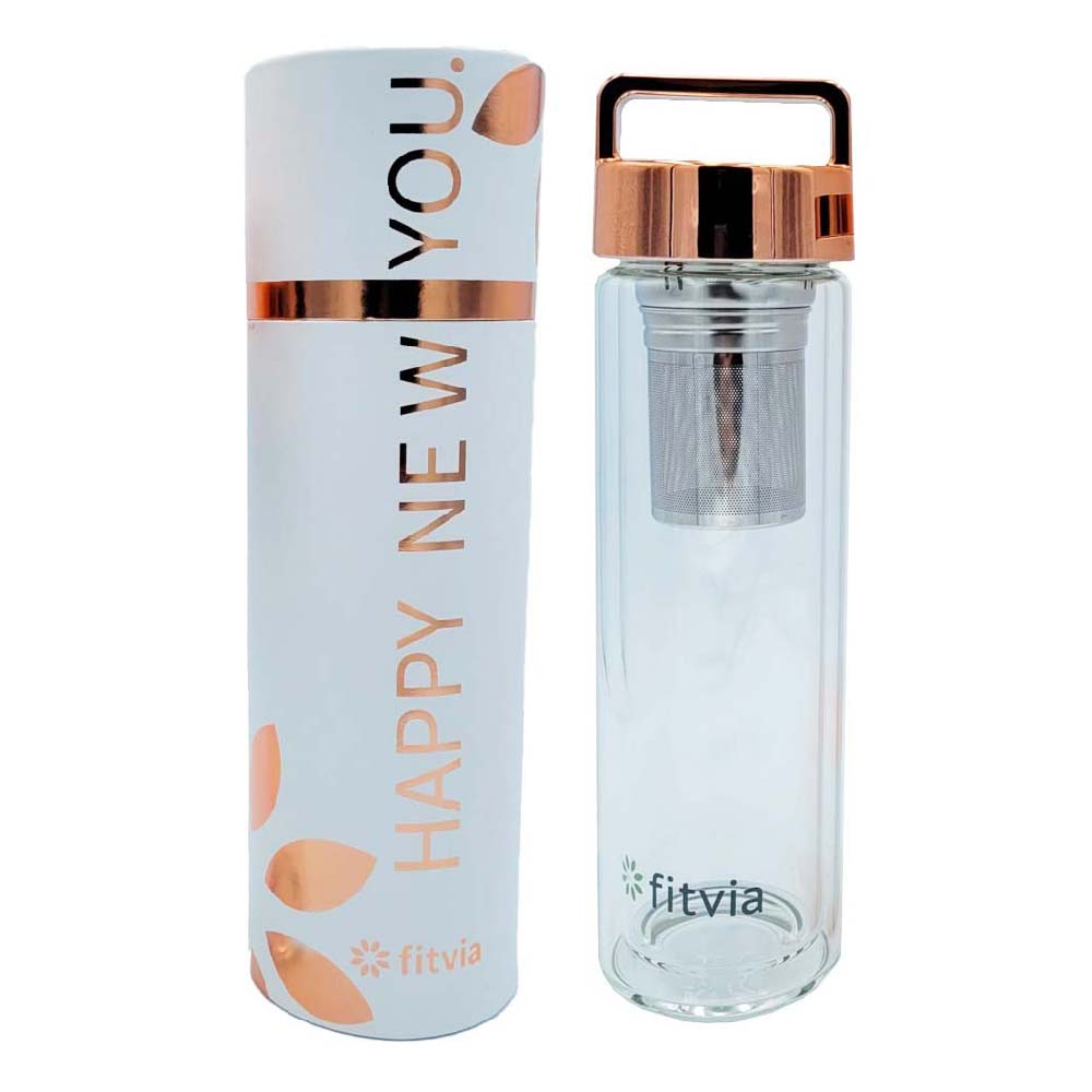 Fitvia Thermo Bottle Flasche mit Teesieb Fittea Rose Gold