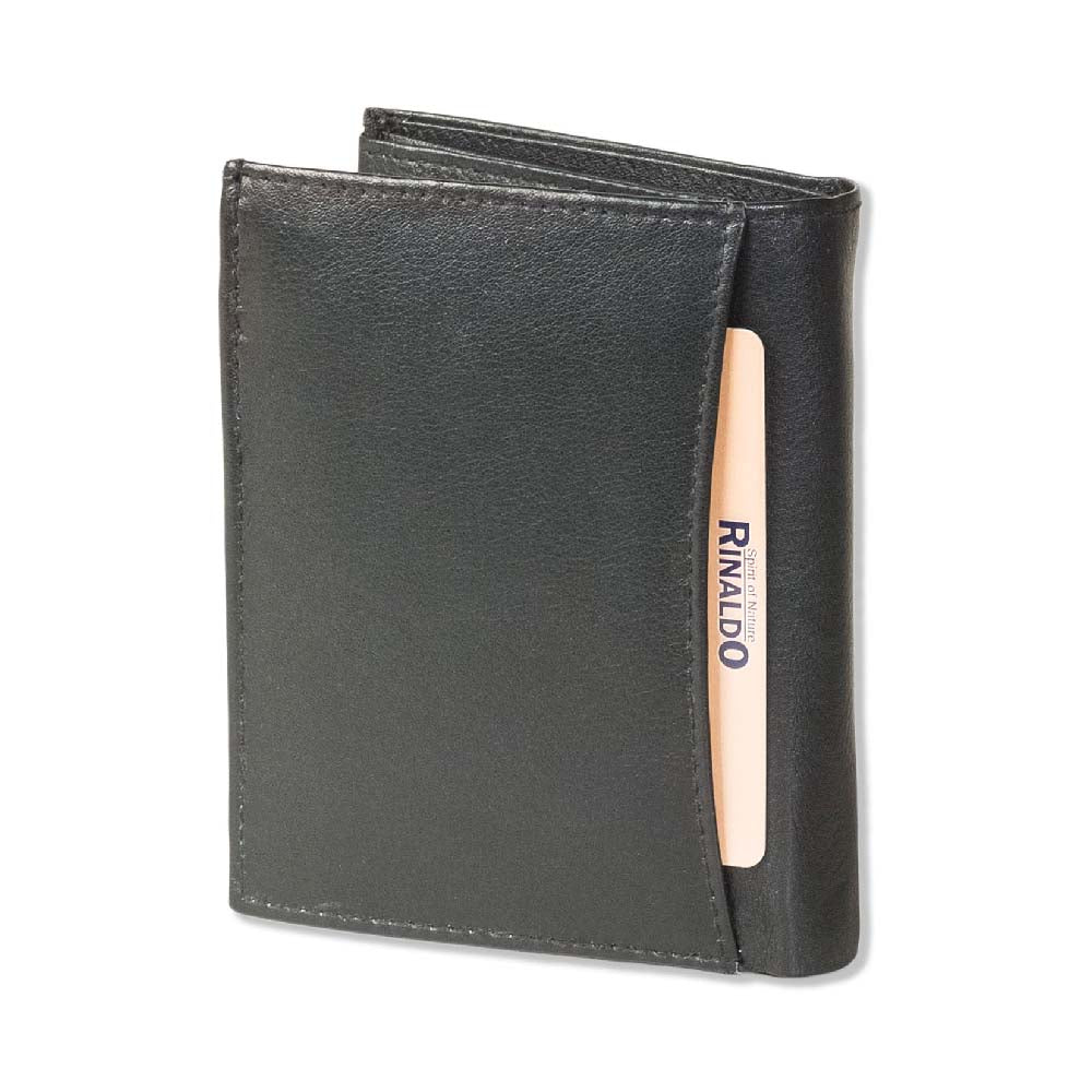 Leder Geldbörse Portemonnaie Geldbeutel in Schwarz NFC RFID