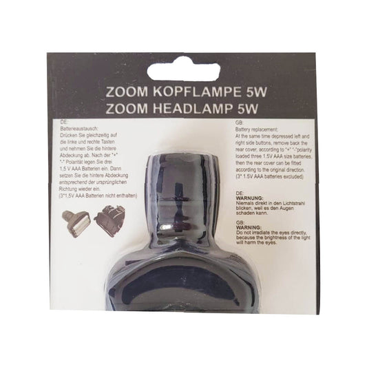 Kopflampe mit Zoom 5 Watt