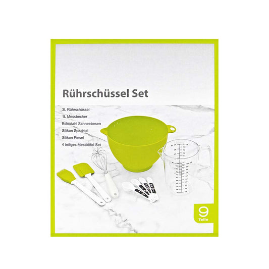 Rührschüssel Set 3 Liter Rührschüssel, 1 Liter Messbecher 9 teil