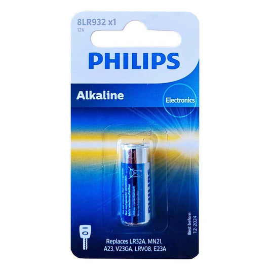 Philips Alkaline Batterie A23-V23GA-LRV08-E23A-LR32A-MN21-8LR932 12V