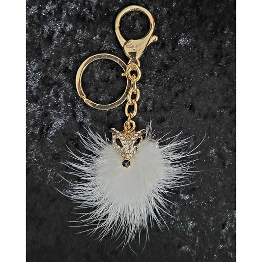 Schlüsselanhänger Schlüsselbund mit Strass Dekor Fuchs Anhänger Gold Farbe