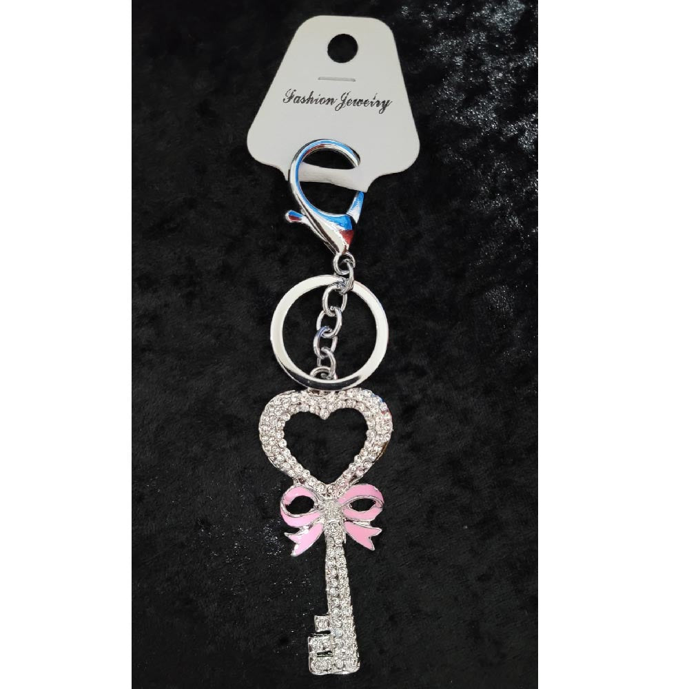 Schlüsselanhänger Schlüsselbund mit Strass Schlüssel Dekor Anhänger Silber Farbe