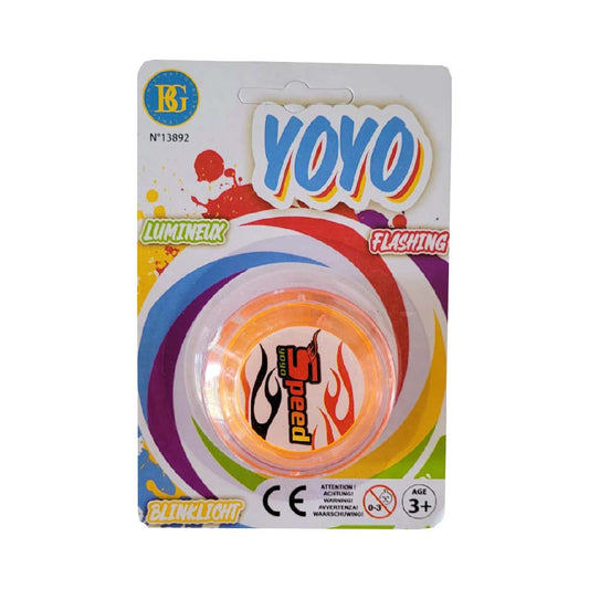 YoYo mit Blinklicht auf Blisterkarte Farbe Orange