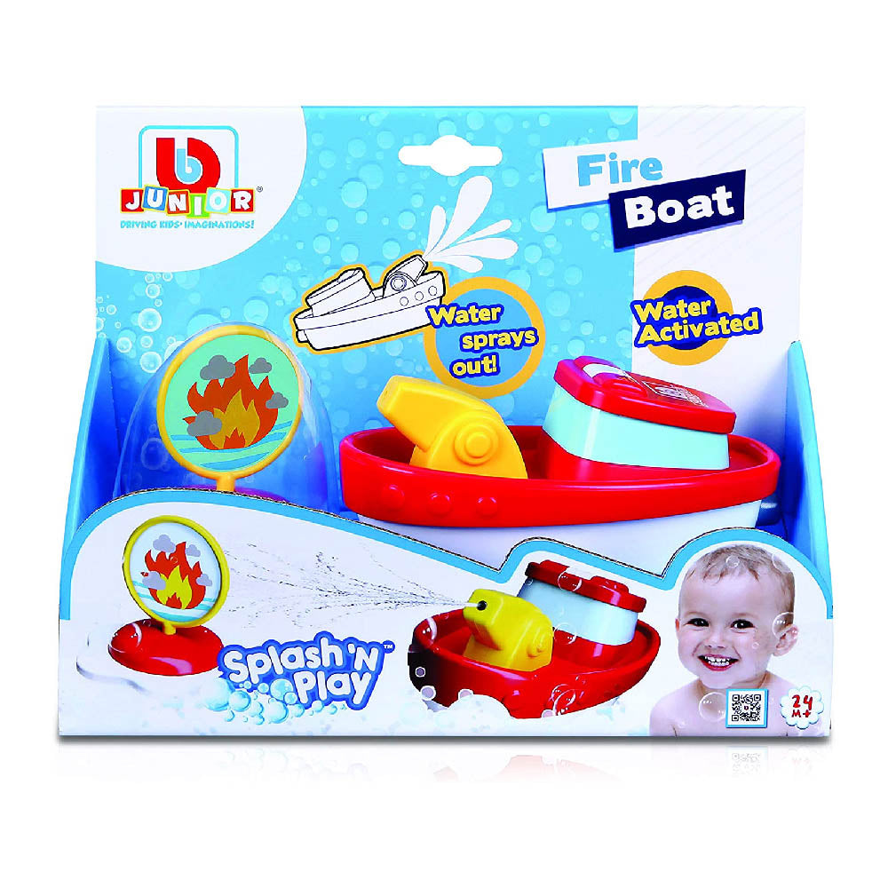 Bburago Fire Boat Badeboot Spielzeug mit Spritzfunkt ca. 15 cm