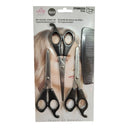 Friseurschere Haarschneideschere Set 3x Haarschere + Kamm