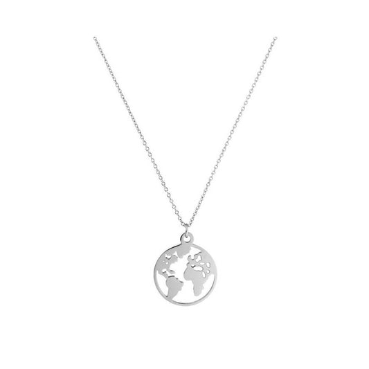 Weltkarte My World Halskette Kreis Peace Earth Planet Anhänger