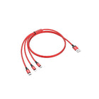 Hoco Ladekabel 3 in 1 Micro + Lightning + Type-C 1m in Rot